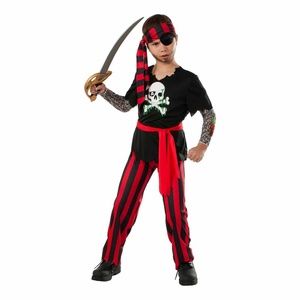 Pirate Costume Kids Large 6 Pieces Tattooed Large